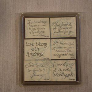 NWT JRL Design Friendship & Garden  Set of 6 Inspirational Stamps